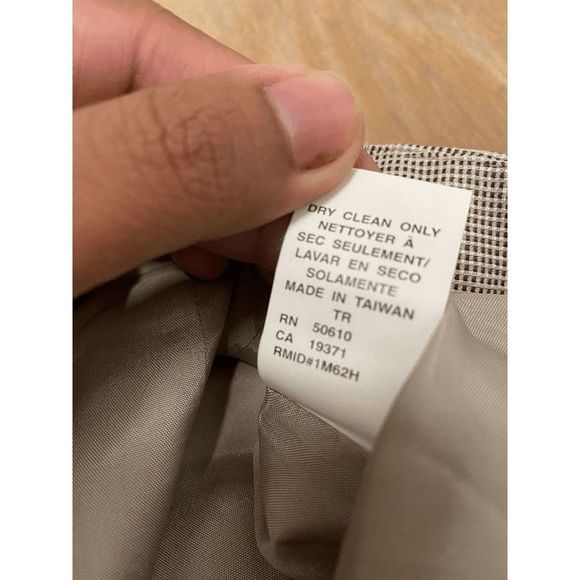 Anne Klein NWT Taupe Black Checkered Straight Leg Wool Pants, Sz 12P, MP $245 - Picture 8 of 15